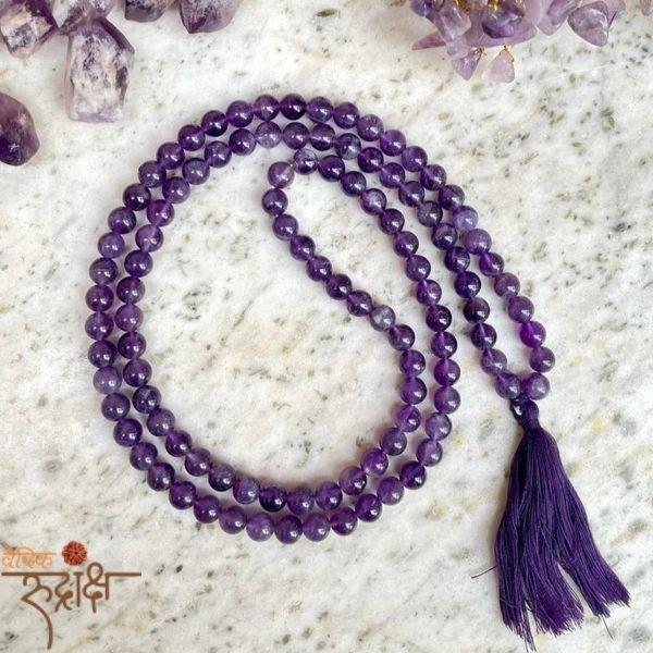 41 Certified Pure Amethyst Mala for Wearing | Natural Healing Crystal Mala with Lab Certification - Image 1