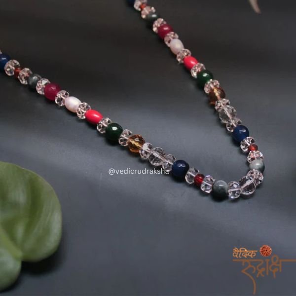 78-min-1 Navratna Mala Semi Precious Stones β Lab Certified, Multicolor 108+1 Beads ποΈ Product Content Package - Image 1