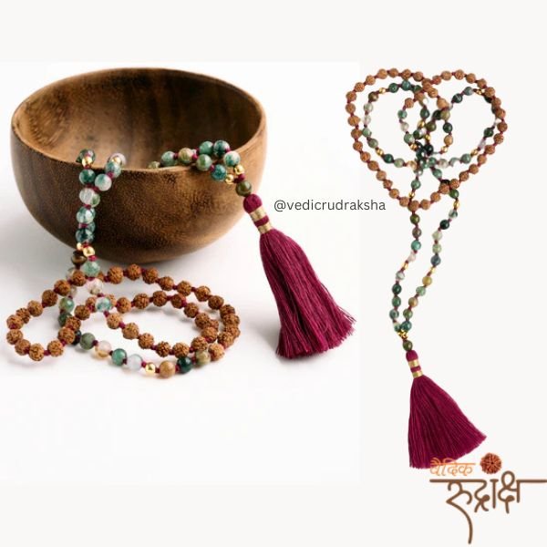 81-min-1 Agate Mala Bead Necklace – 108 Natural Beads Approx 7mm - Image 1